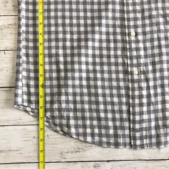 J.CREW Classic Men’s Grey/White Plaid Long Sleeve Casual Button Down Shirt Sz M - Picture 9 of 13